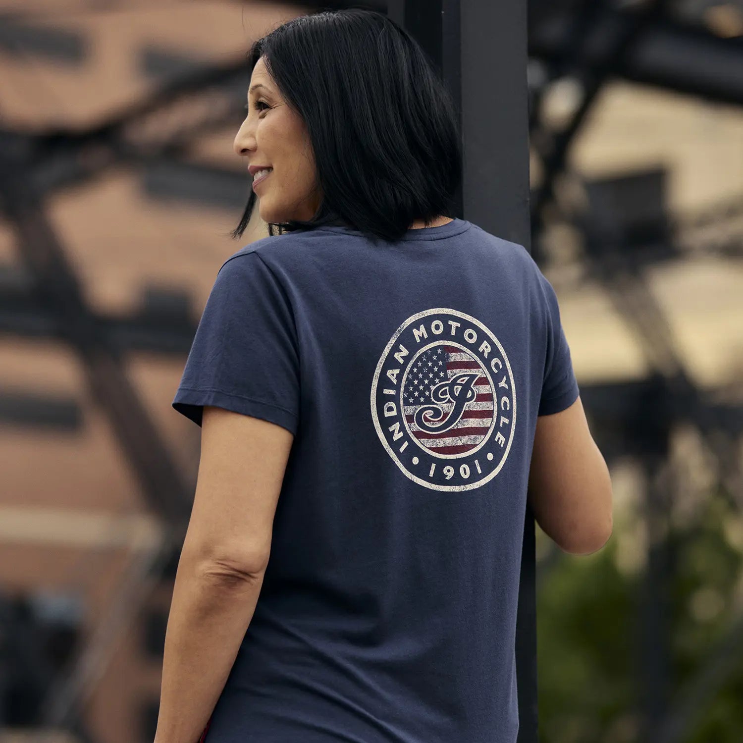 Indian Motorcycle Women's USA Flag Logo Shirt