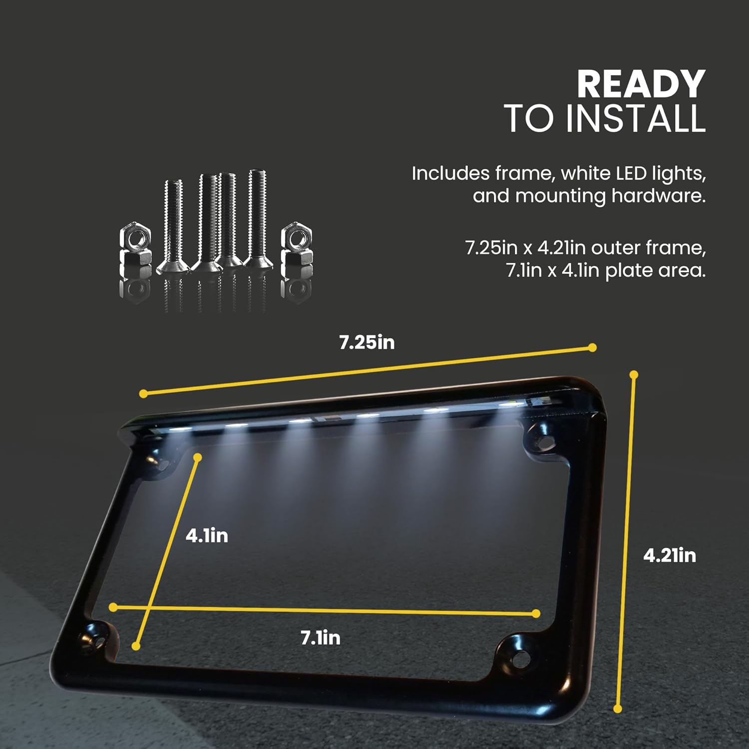 Corbin Universal License Plate Frame with LED Light