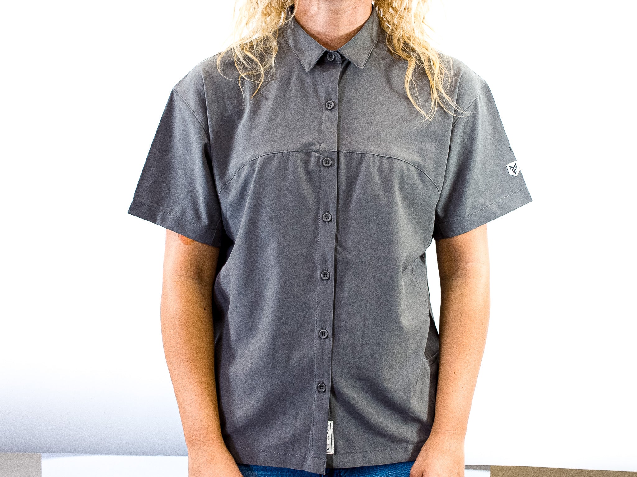 YP WOMEN'S BUTTON UP SHOP SHIRT