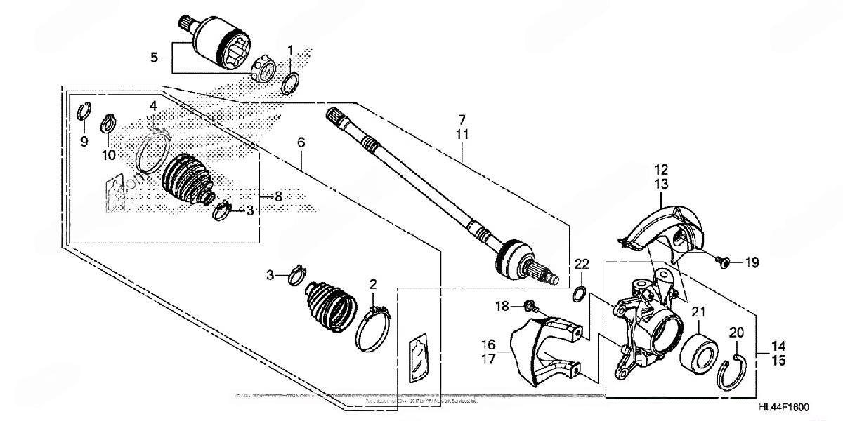 Honda SXS1000 Rear Axel Boot Set