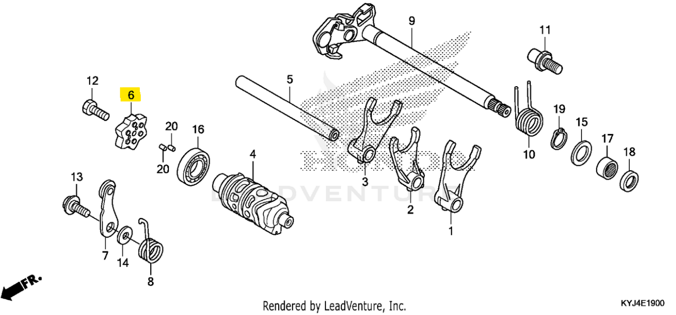 Honda OEM Gearshift Drum Stopper Plate