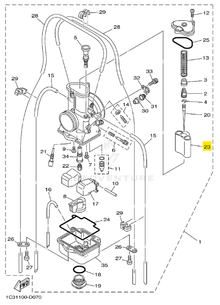 Yamaha OEM Carburetor Throttle Valve for YZ125
