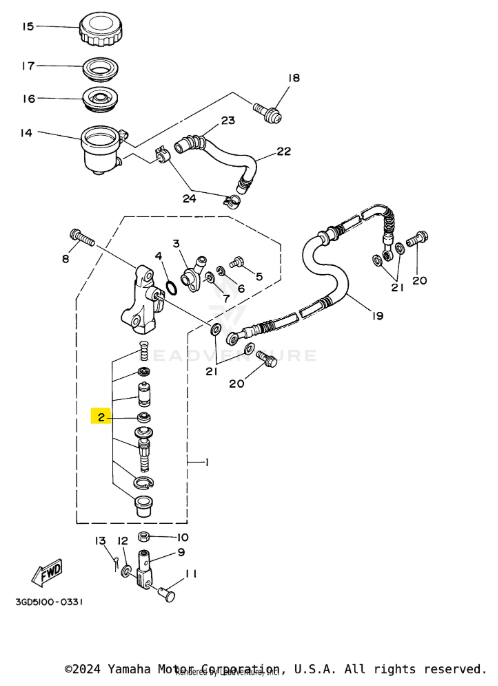 Yamaha OEM Rear Master Cylinder Kit