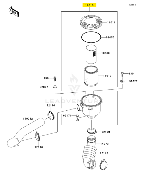 Kawasaki OEM Air Filter Intake Assembly