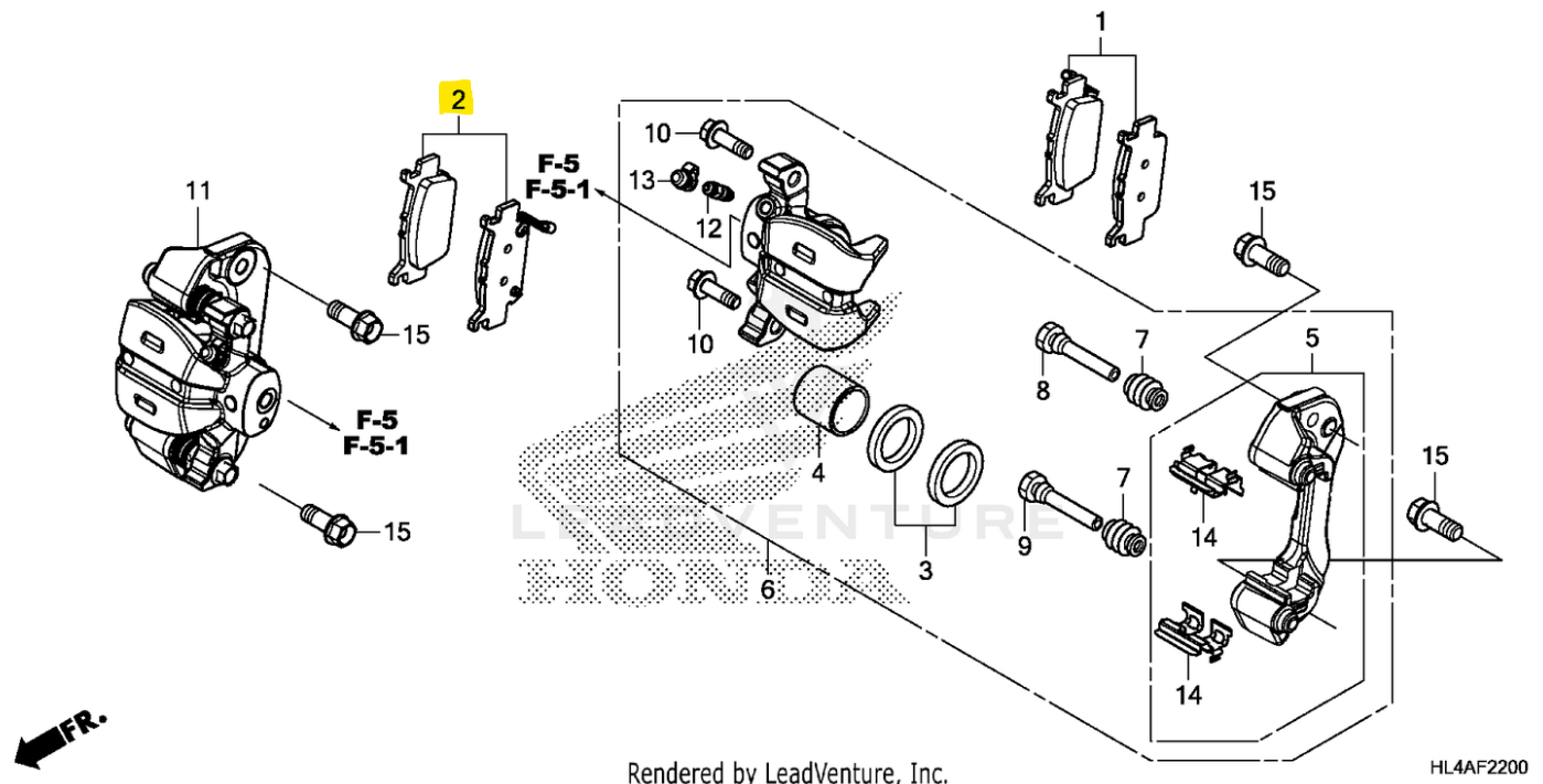 Honda OEM RH Rear Brake Pad Set
