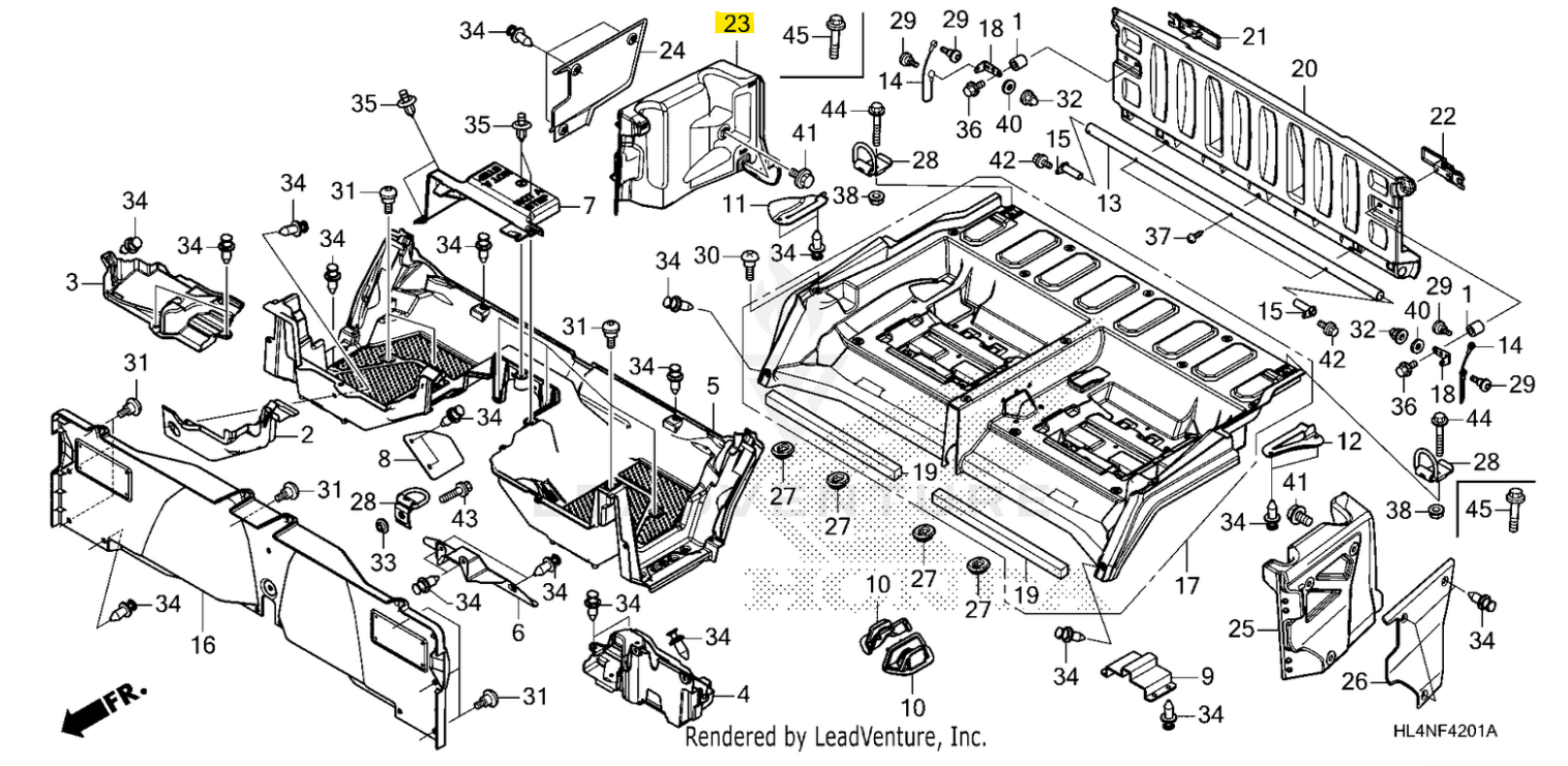 Honda OEM RH Side Cover for Pioneer 1000-5