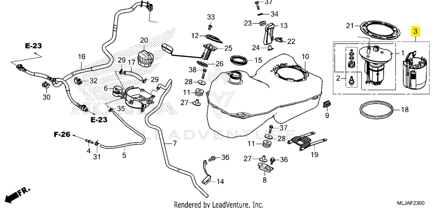 Honda OEM Fuel Pump Assembly for GL1800 Gold Wing