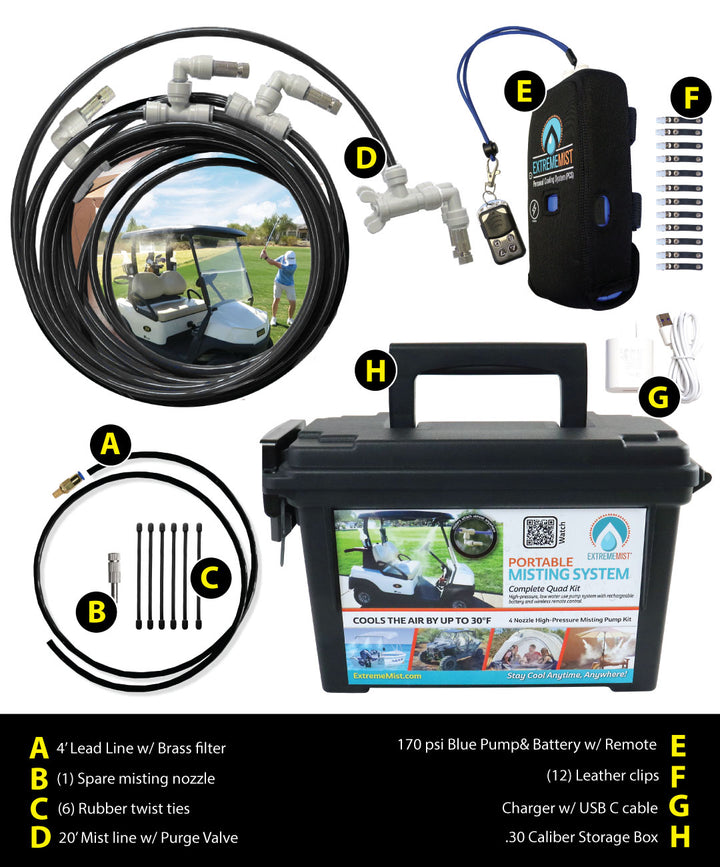 Extreme Mist Portable Misting System w/ Wirless 8 Speed Remote Control