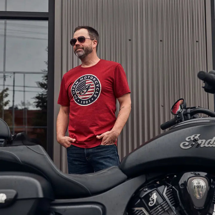 Indian Motorcycle Men's USA Flag Logo Shirt