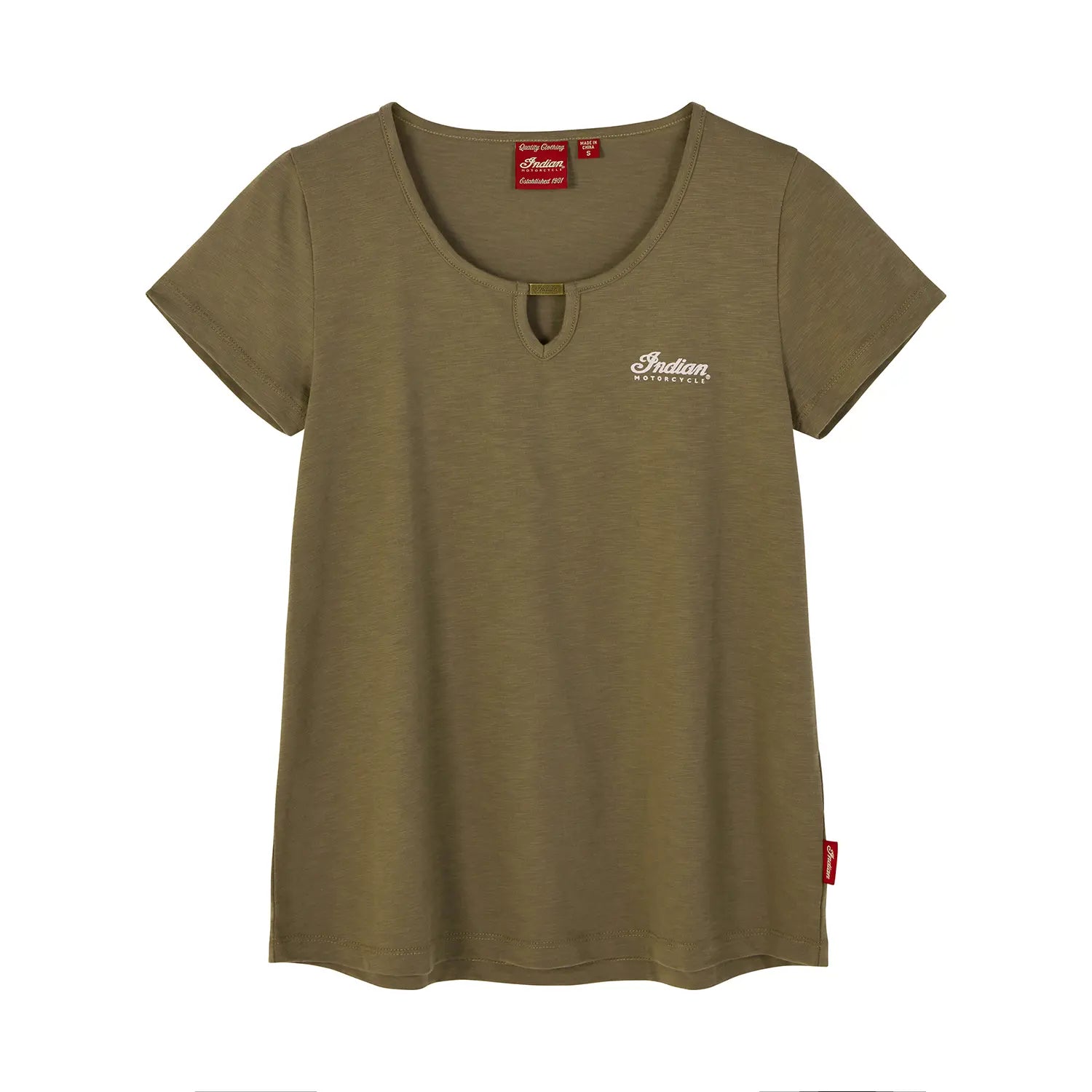 Indian Motorcycle Women's Script Logo Keyhole Shirt
