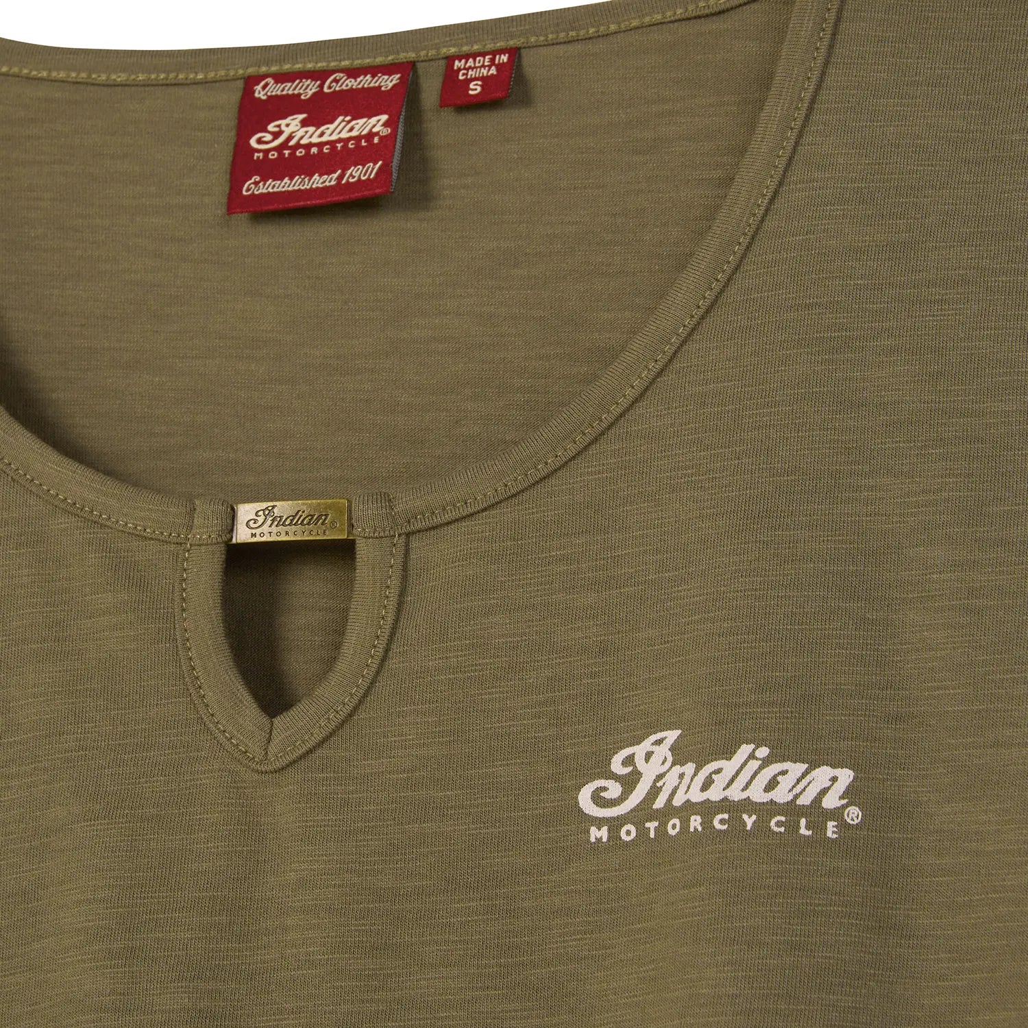 Indian Motorcycle Women's Script Logo Keyhole Shirt