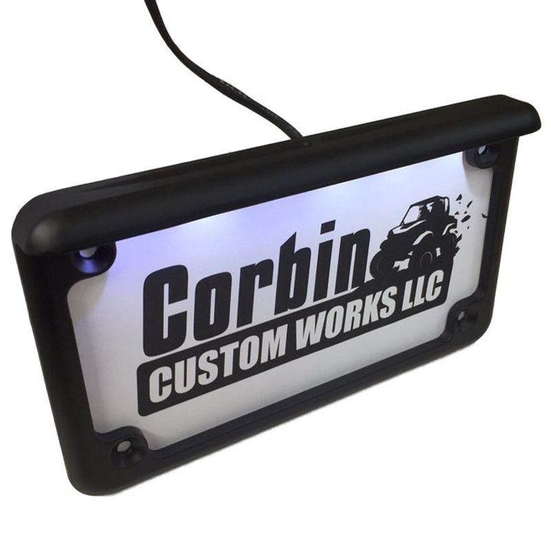 Corbin Universal License Plate Frame with LED Light