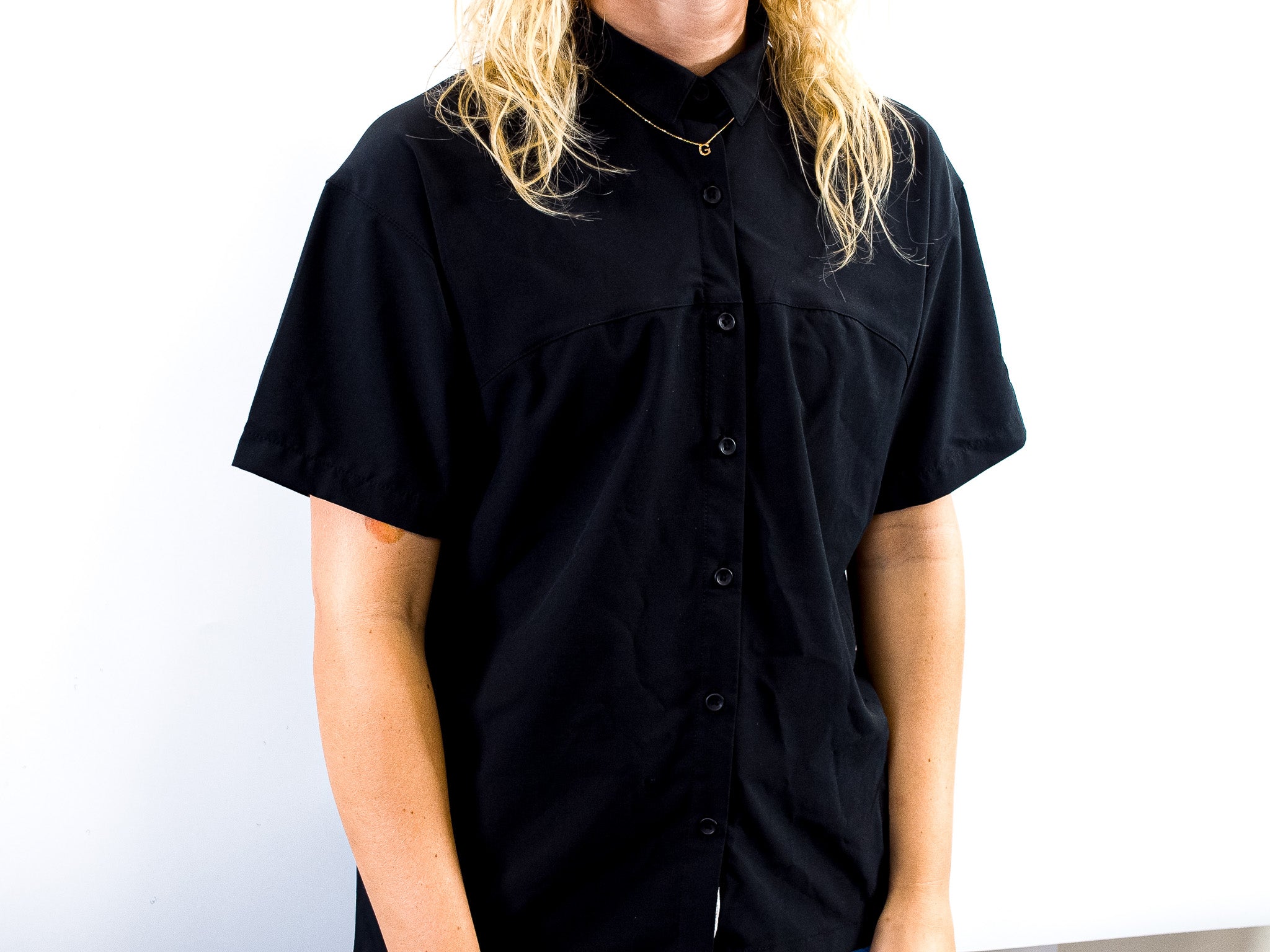 YP WOMEN'S BUTTON UP SHOP SHIRT