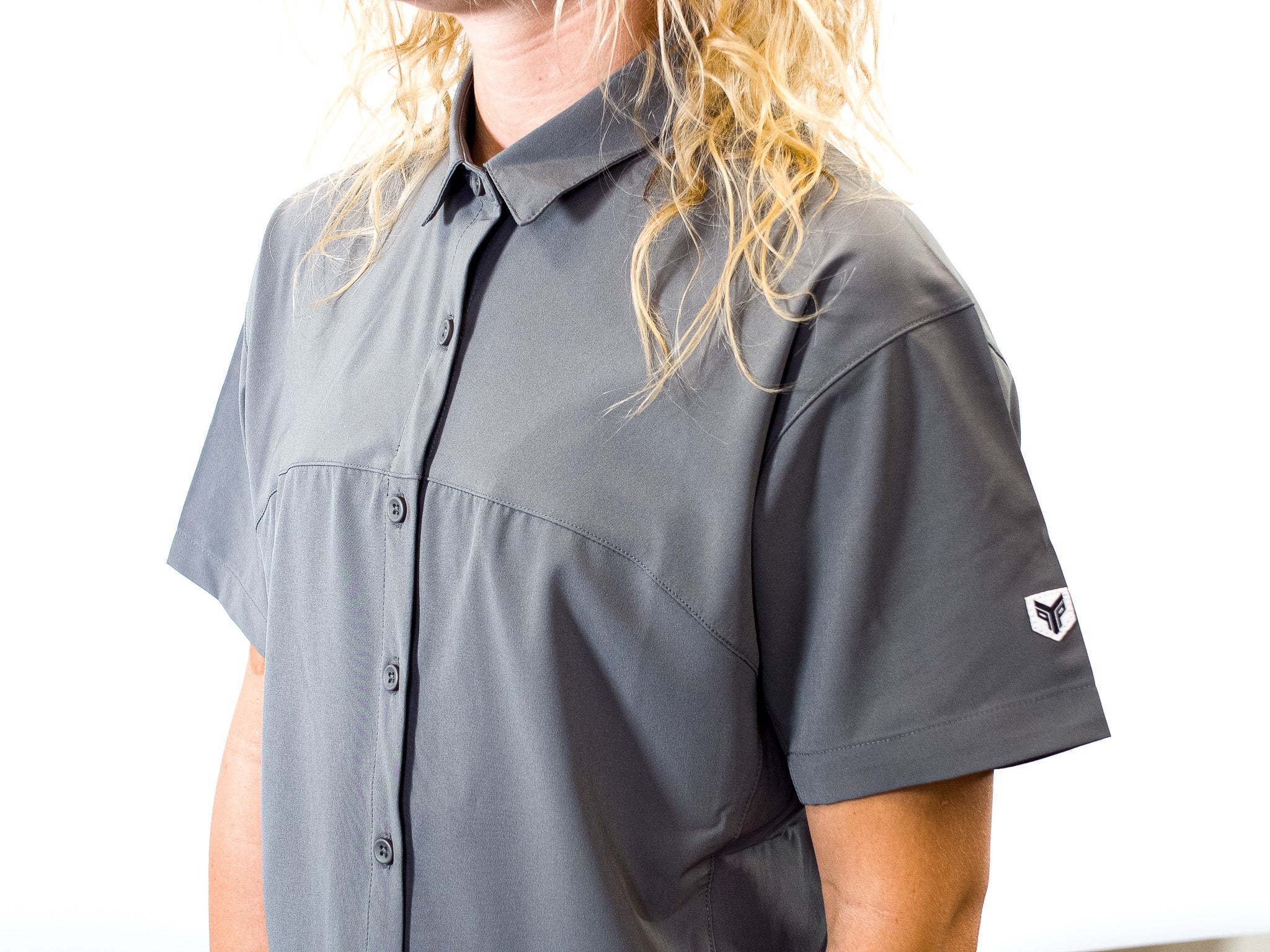 YP WOMEN'S BUTTON UP SHOP SHIRT
