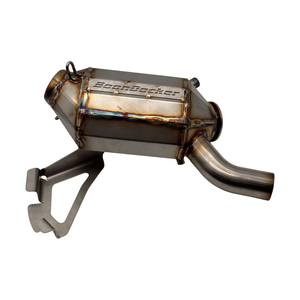 BoonDocker SideKick In the Tunnel and Stock Exit 9R, Matryx and AXYS 850 Muffler