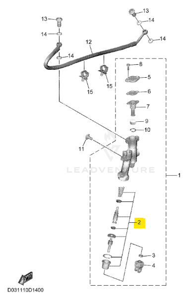Yamaha OEM Rear Master Cylinder Kit