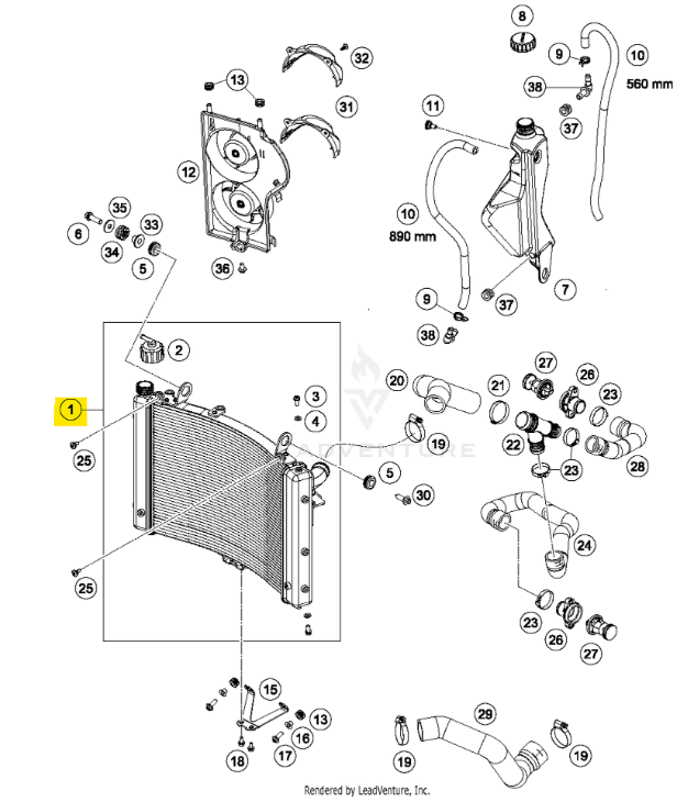 KTM OEM Radiator Assembly