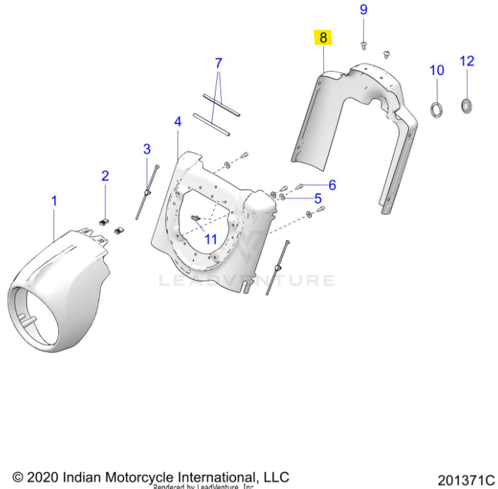 Indian Motorcycles Nacelle Rear Cover