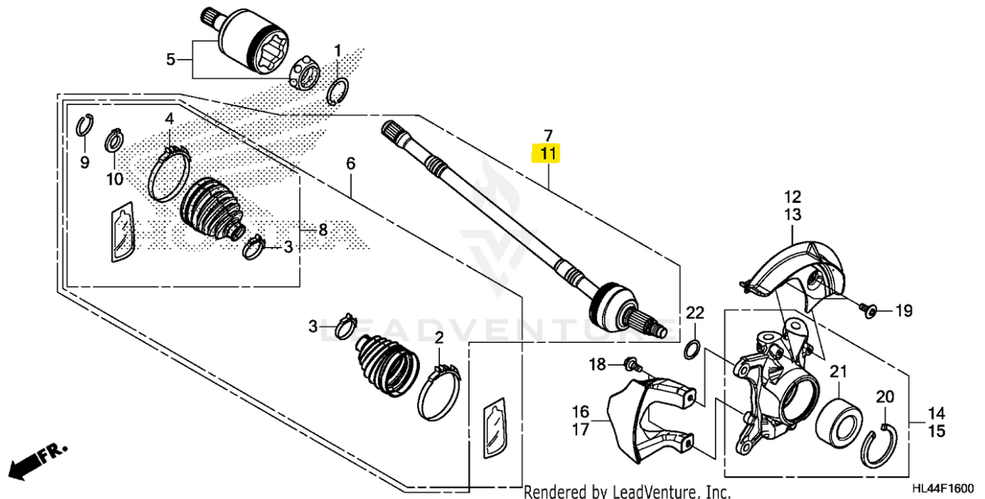 Honda OEM LH Front Axle Shaft Assembly