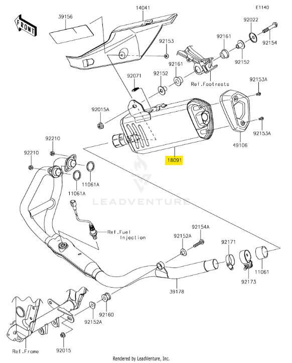 Kawasaki OEM Muffler for Ninja 300