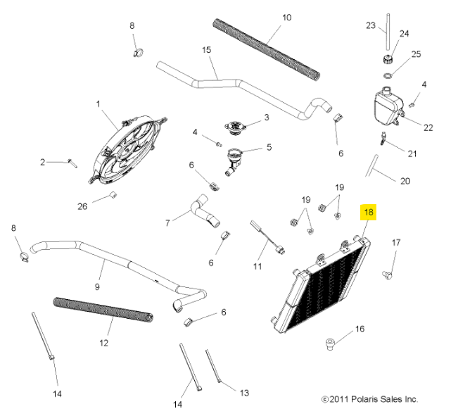 Polaris OEM VGT Carb Radiator Assembly