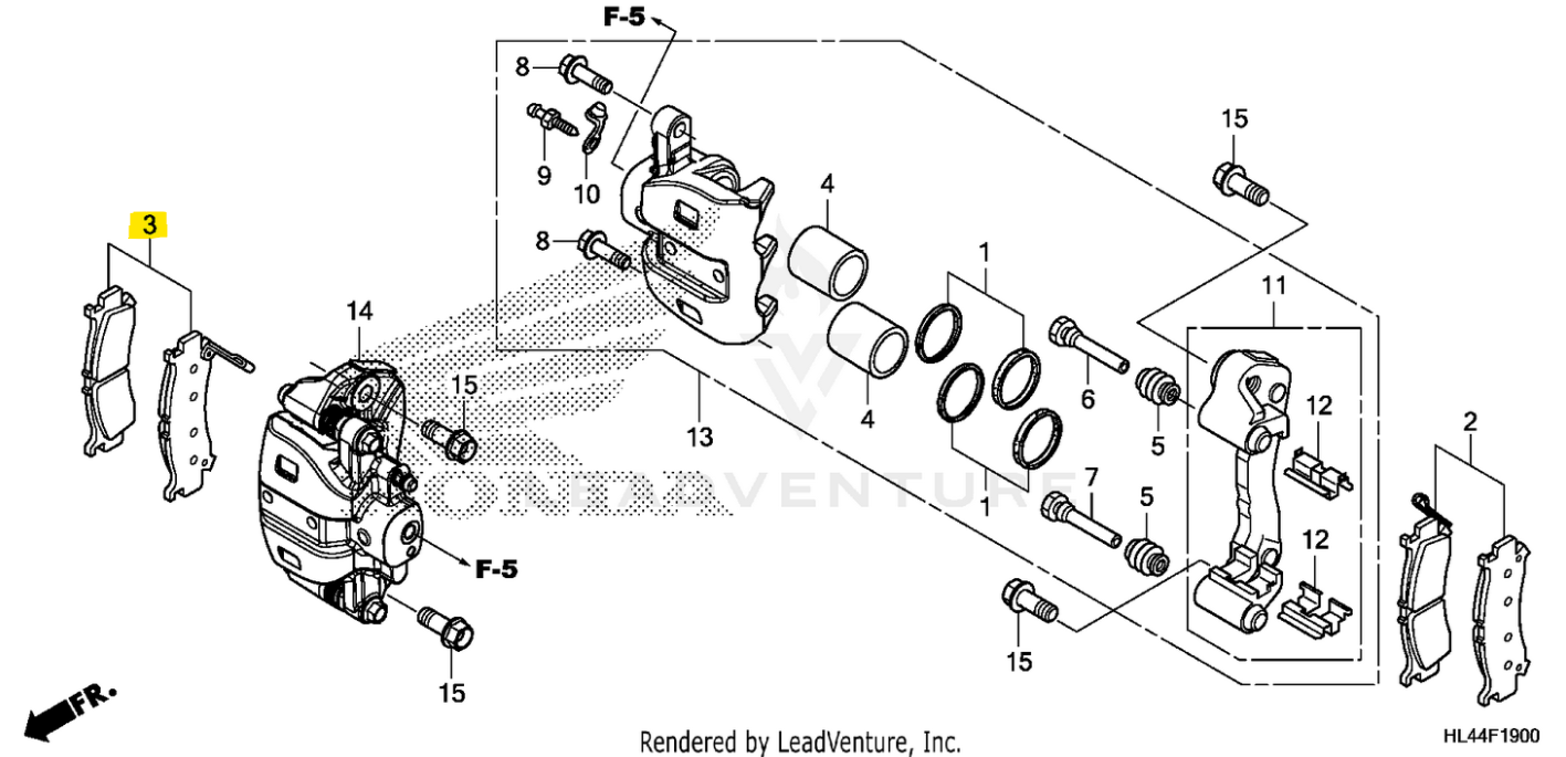 Honda OEM RH Front Brake Pad Set