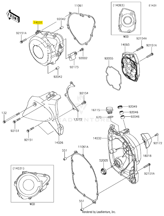 Kawasaki OEM Generator Crankcase Cover