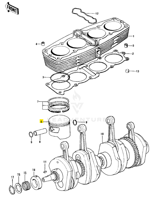 Kawasaki OEM Piston 0.020 O.S.