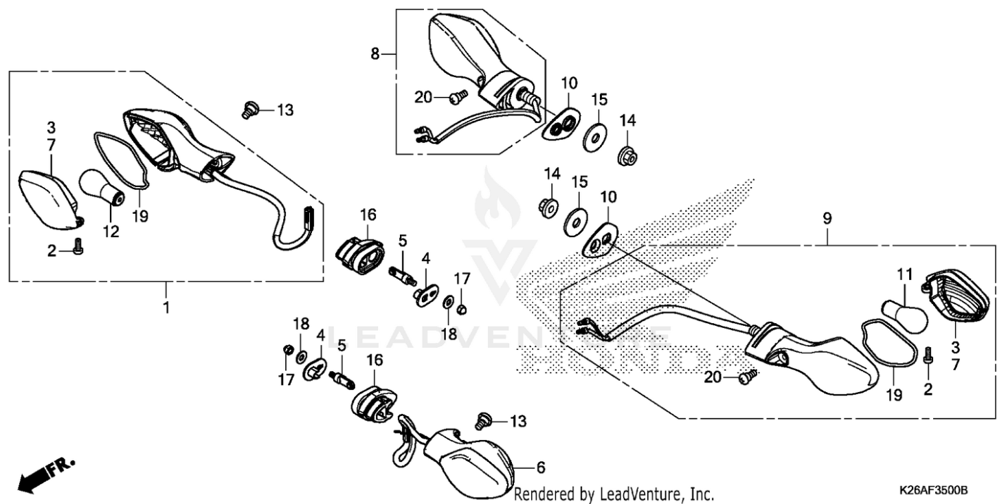 Honda OEM RH Front Turn Signal Assembly for Grom 125