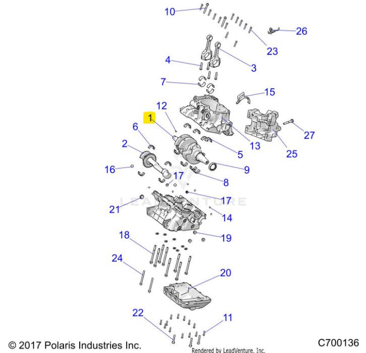 Polaris OEM Crankshaft Assembly