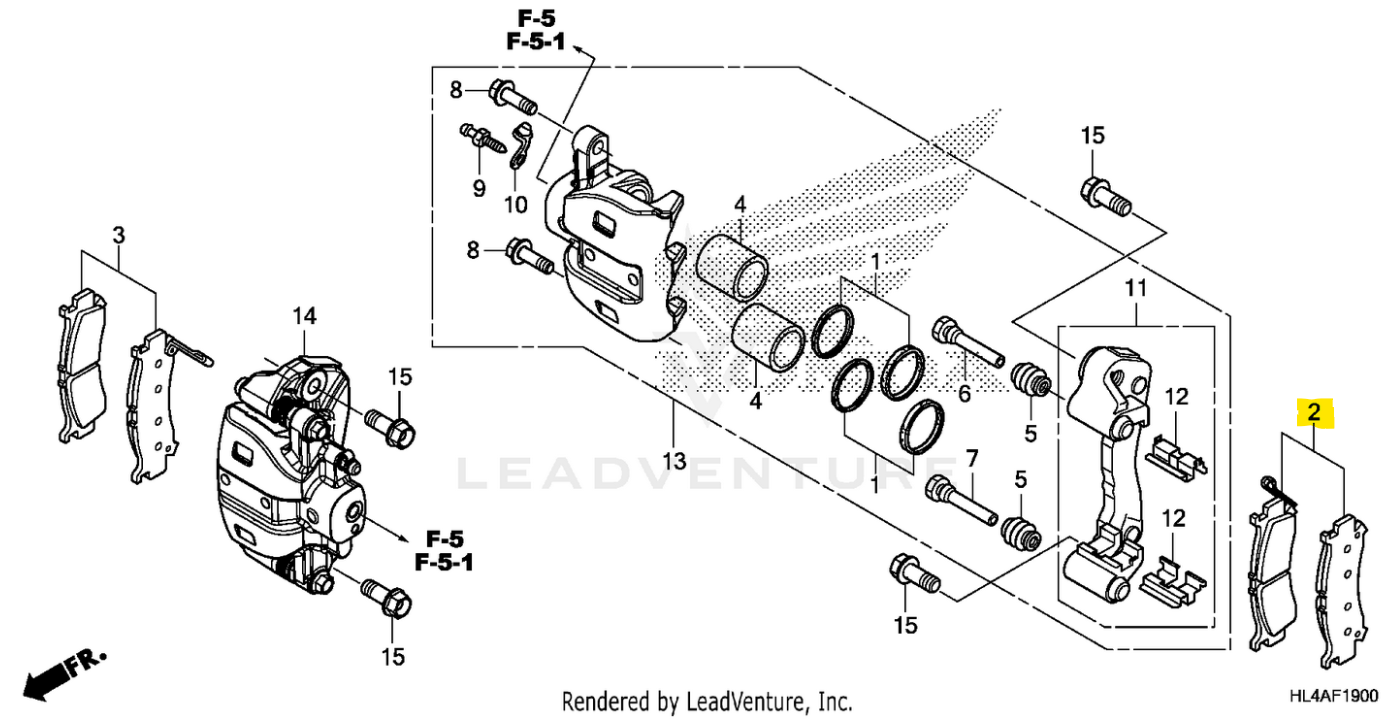 Honda OEM LH Front Brake Pad Set