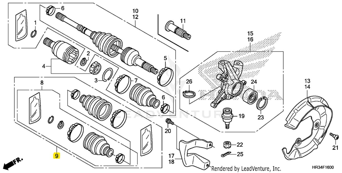Honda OEM CV Boot Kit for FourTrax Foreman