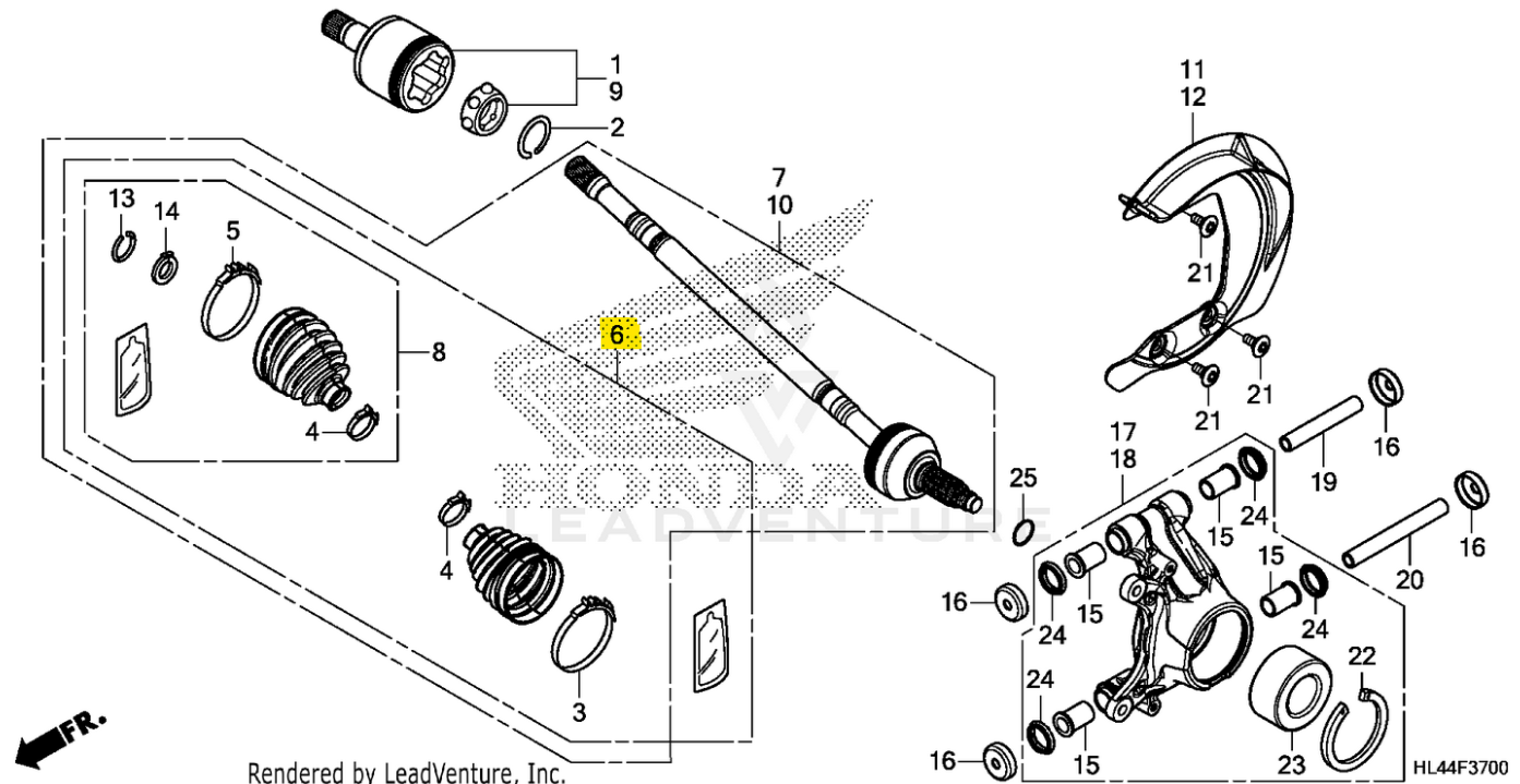 Honda OEM Rear CV Boot Set for Pioneer 1000