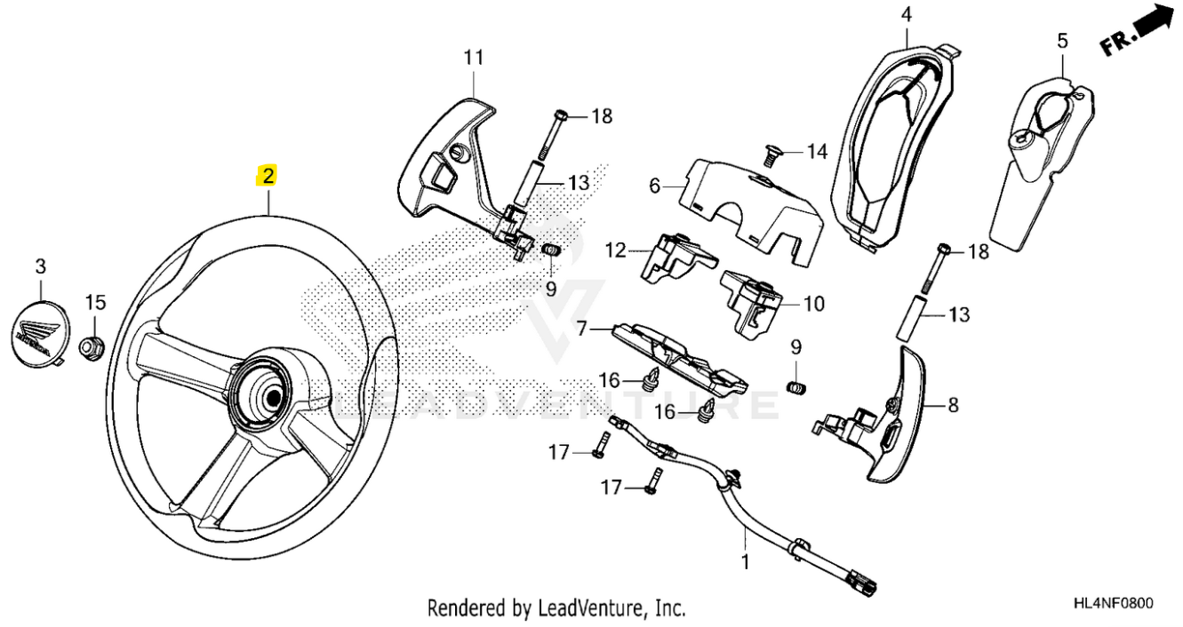 Honda OEM Steering Wheel for Pioneer 1000, 700, & 500
