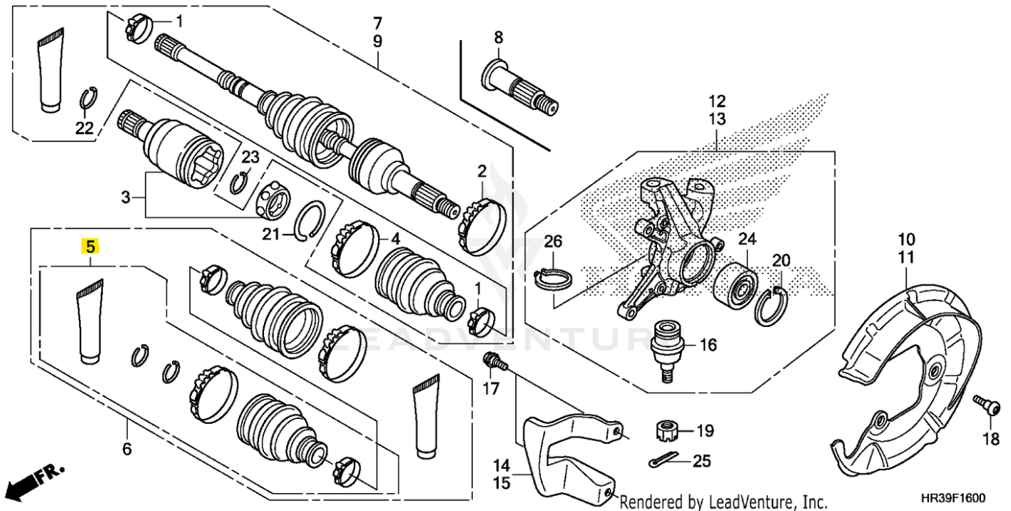 Honda OEM Inboard CV Boot Kit for FourTrax Rancher & Foreman
