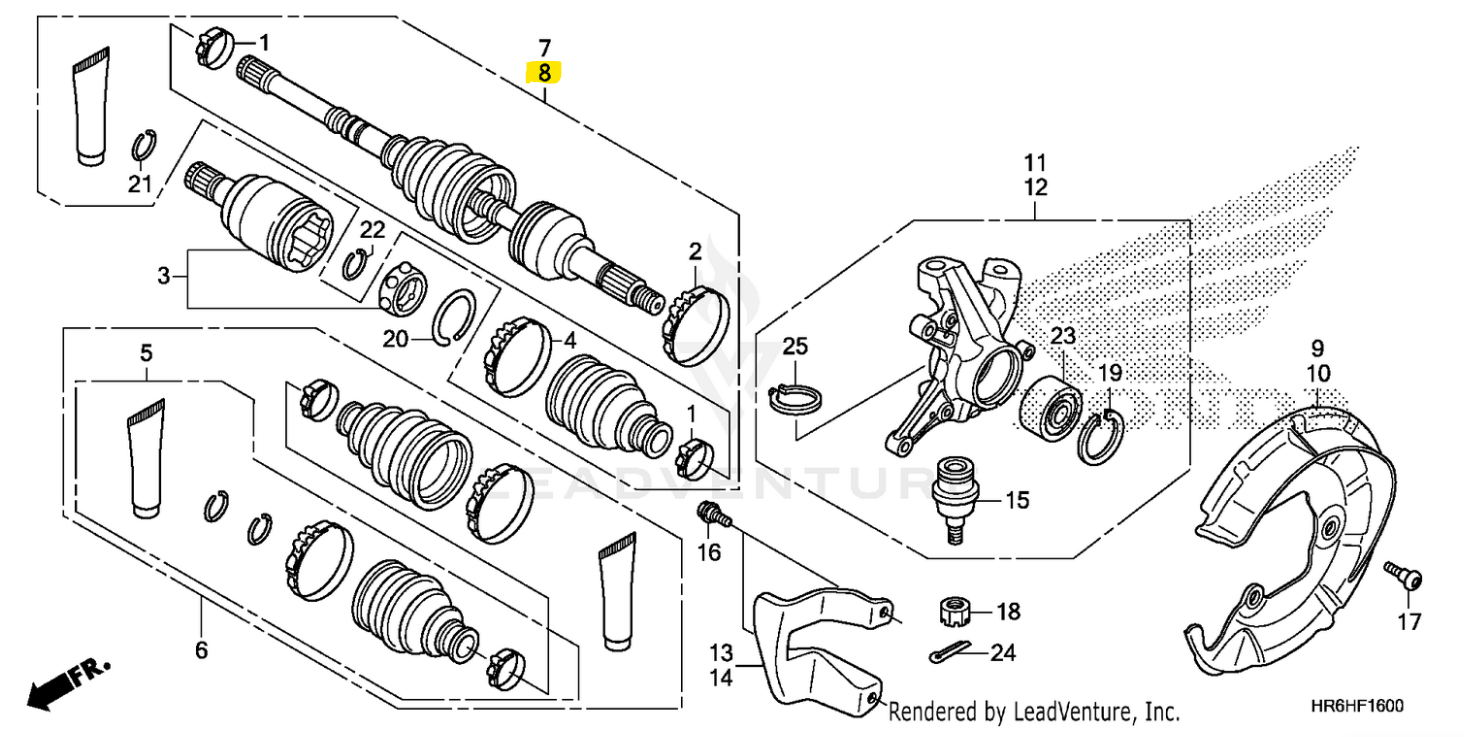 Honda Front Left CV Axle for FourTrax Forman Rubicon