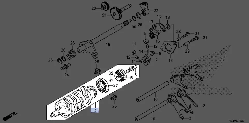 Honda OEM Gearshift Drum